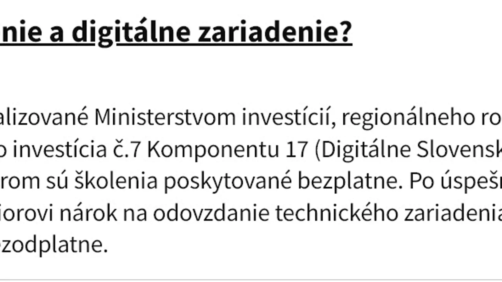 Za školenie ani tablet neplatíte...