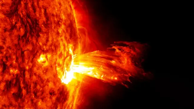 Flashes, storms on the Sun. Elements of this image furnished by NASA. High quality photo