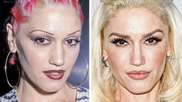 Obočie Gwen Stefani kedysi a dnes.