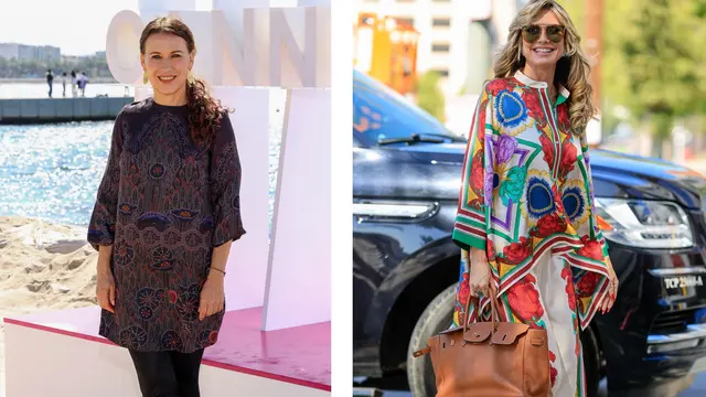 Vľavo režisérka Marika Makaroff, vpravo Heidi Klum. Ktorej sa styling s tunikou podaril viac? My hlasujeme za Heidi!